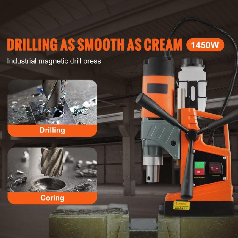 SKYSHALO 1450W Portable Magnetic Drill 12500N Magnetic Drilling Press 850RPM - Image 2