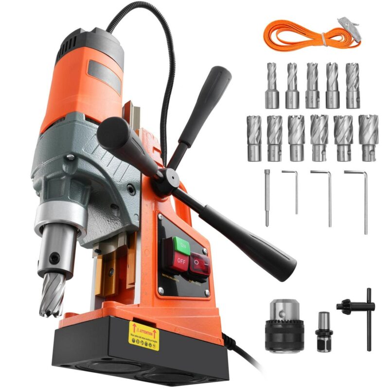 SKYSHALO 1450W Portable Magnetic Drill 12500N Magnetic Drilling Press 850RPM