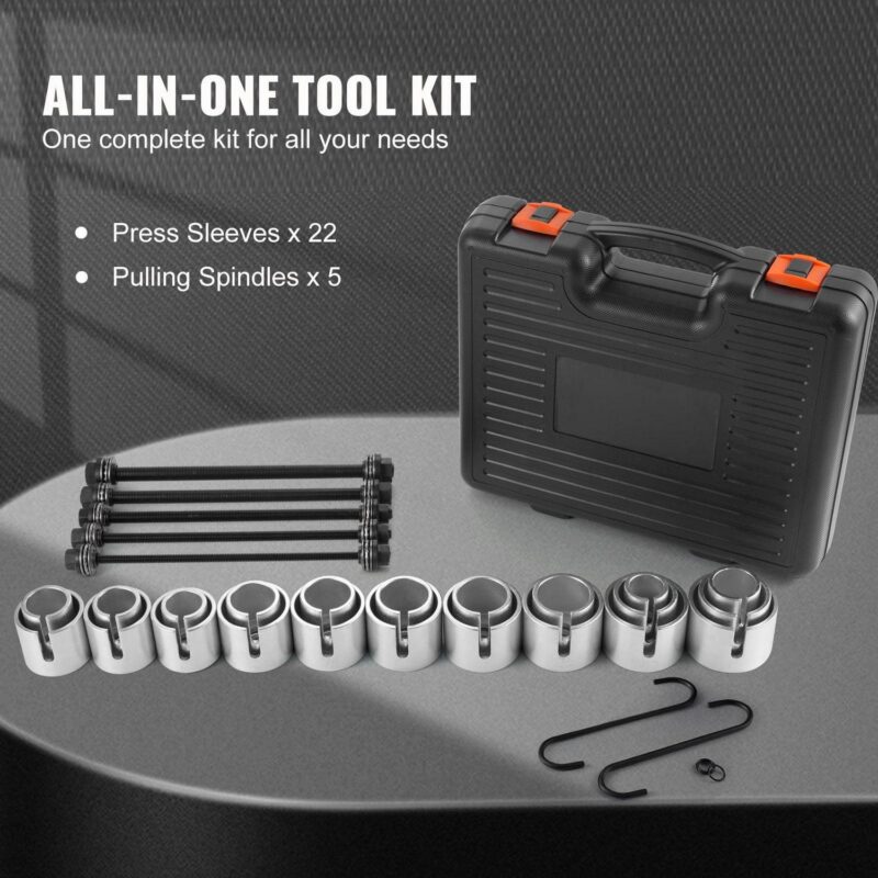 SKYSHALO 27-Piece Pull and Press Sleeve Kit, Steel Bush Bearing Extraction and Installation Set, Bush Removal Insertion Tools with Portable Case, Fits Various LCV and HGV Engines - Image 8