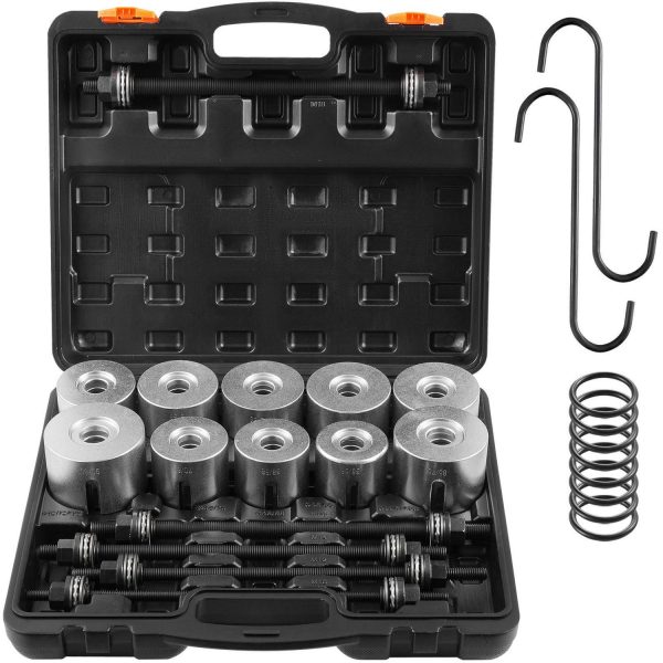 SKYSHALO 27-Piece Pull and Press Sleeve Kit, Steel Bush Bearing Extraction and Installation Set, Bush Removal Insertion Tools with Portable Case, Fits Various LCV and HGV Engines
