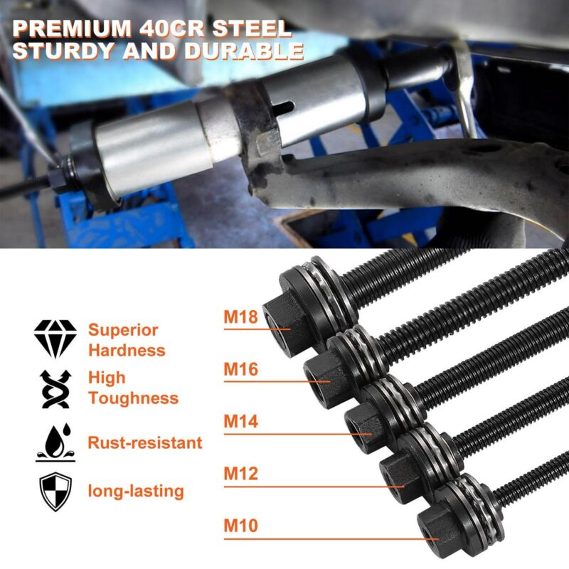 SKYSHALO 27-Piece Pull and Press Sleeve Kit, Steel Bush Bearing Extraction and Installation Set, Bush Removal Insertion Tools with Portable Case, Fits Various LCV and HGV Engines - Image 4