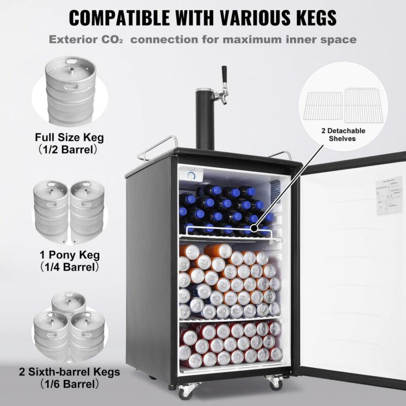 SKYSHALO Beer Kegerator 40 gal, Stainless Steel - Image 4