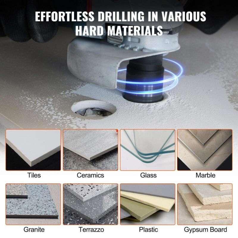 SKYSHALO Diamond 6 PCS 20/25/35/50/75/100mm Diamond Hole Saw Kit Core Drill Bit Set - Image 8