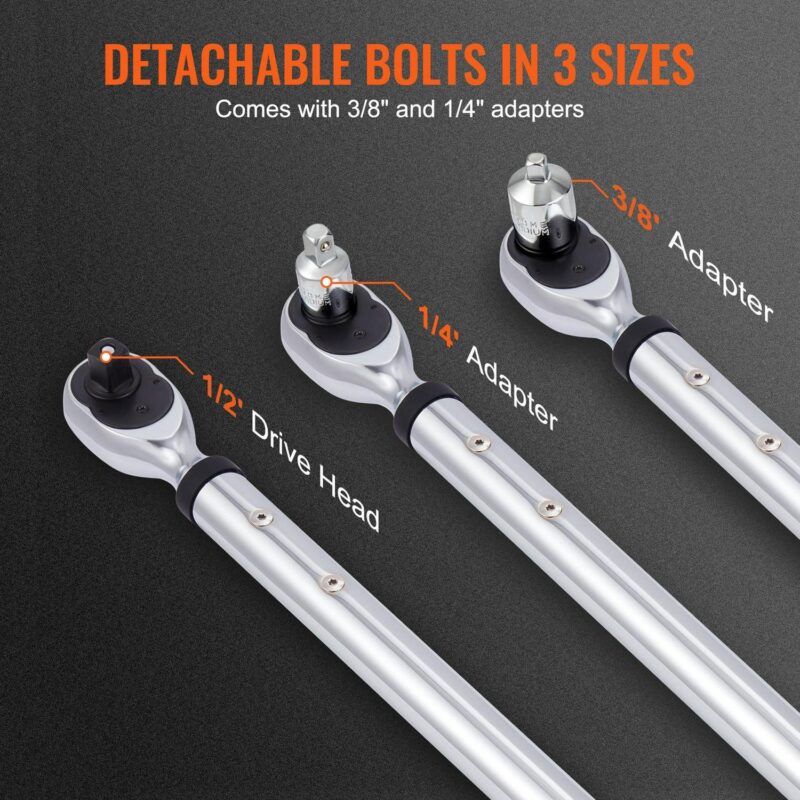 SKYSHALO Digital Torque Wrench, 1/2  Drive Electronic Torque Wrench, Torque Wrench Kit 25-250ft.lb/34-340n.m Torque Range Accurate to A+-2%, 3-Mode Adjustable Torque Wrench Set - Image 5