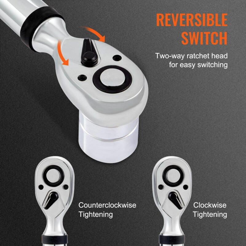SKYSHALO Digital Torque Wrench, 1/2  Drive Electronic Torque Wrench, Torque Wrench Kit 25-250ft.lb/34-340n.m Torque Range Accurate to A+-2%, 3-Mode Adjustable Torque Wrench Set - Image 6