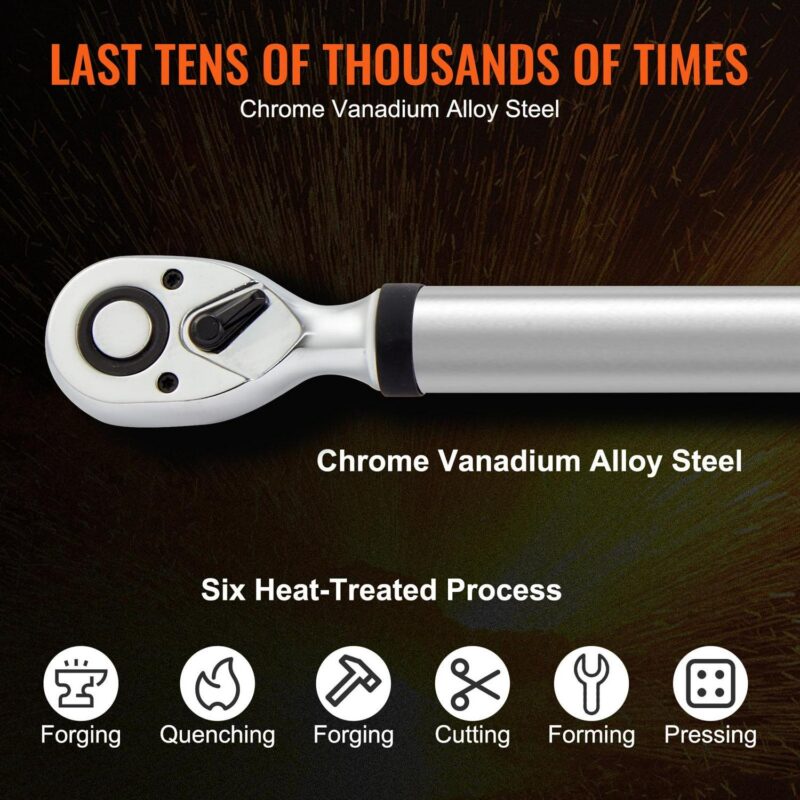 SKYSHALO Digital Torque Wrench, 1/2  Drive Electronic Torque Wrench, Torque Wrench Kit 25-250ft.lb/34-340n.m Torque Range Accurate to A+-2%, 3-Mode Adjustable Torque Wrench Set - Image 3