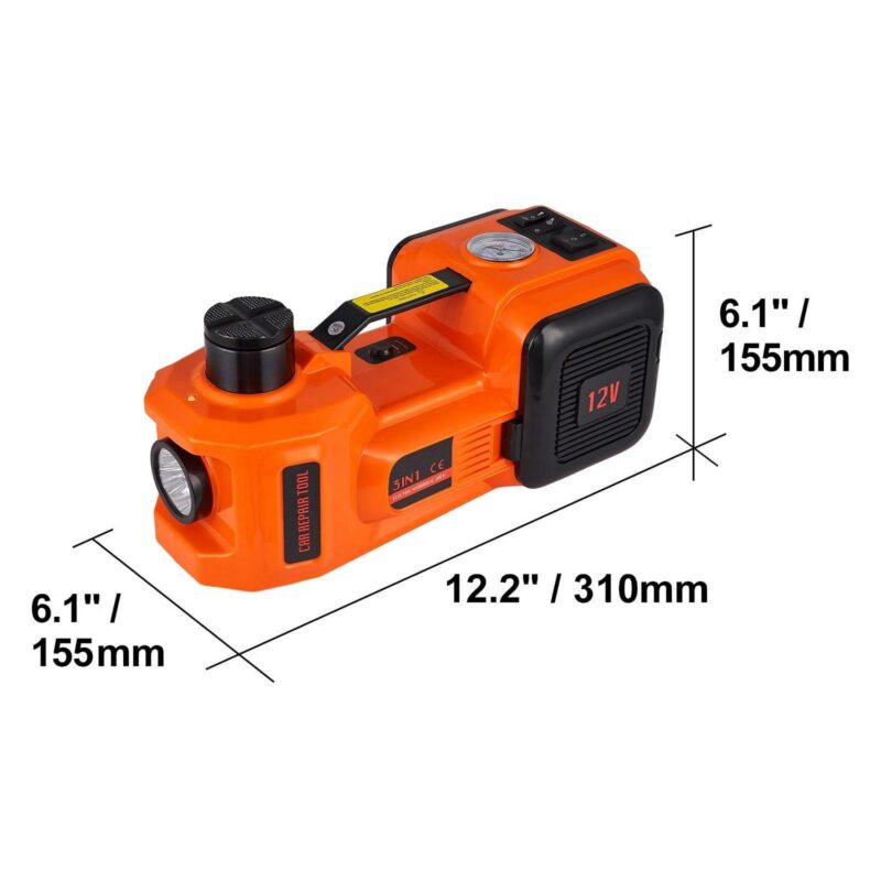 SKYSHALO Electric Car Jack, 5 Ton Capacity Hydraulic Lift with Electric Wrench, Compact Vehicle Elevator with Integrated Air Pump and LED for SUVs, MPVs, Sedans, and Trucks, Tire Change and Repair - Image 7