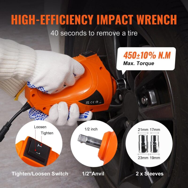 SKYSHALO Electric Car Jack, 5 Ton Capacity Hydraulic Lift with Electric Wrench, Compact Vehicle Elevator with Integrated Air Pump and LED for SUVs, MPVs, Sedans, and Trucks, Tire Change and Repair - Image 5