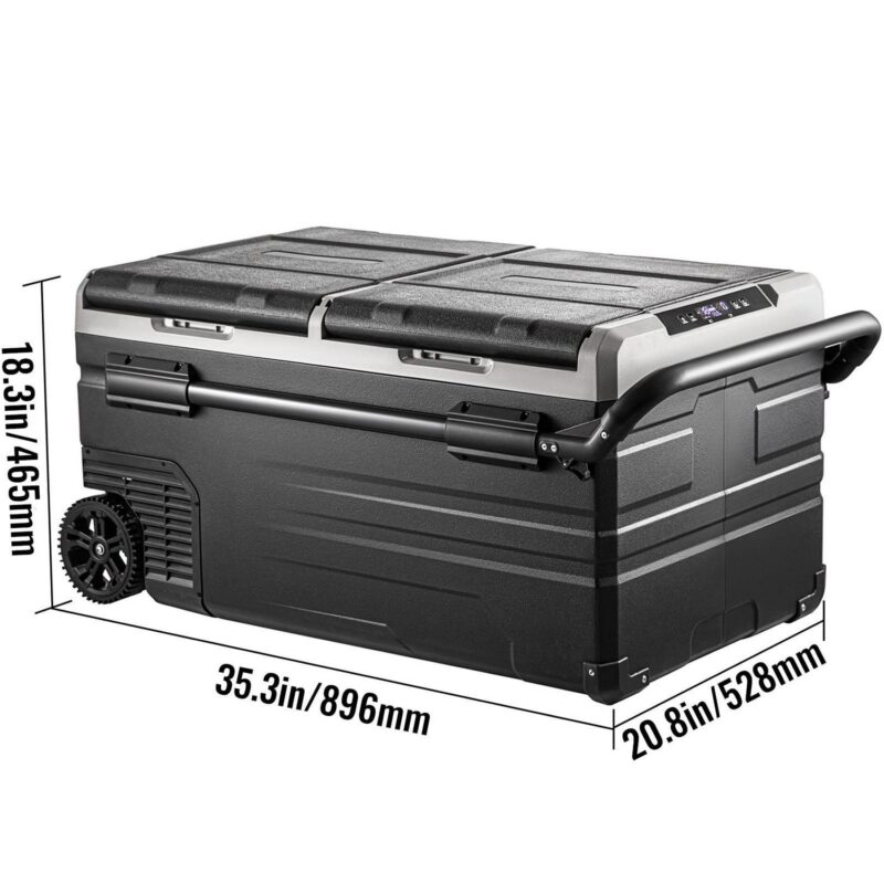 SKYSHALO Portable Car Freezer, 100 Quart Portable Refrigerator Freezer, 95L Dual Storage Zone Camping Freezer, -4 ~68 12 Volt Fridge Freezer, Car Freezer for Car and Home Use, DC 12/24V, AC 100-240V - Image 8