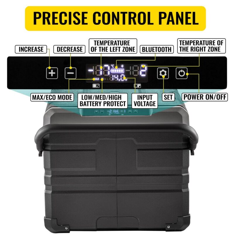 SKYSHALO Portable Car Freezer, 100 Quart Portable Refrigerator Freezer, 95L Dual Storage Zone Camping Freezer, -4 ~68 12 Volt Fridge Freezer, Car Freezer for Car and Home Use, DC 12/24V, AC 100-240V - Image 4