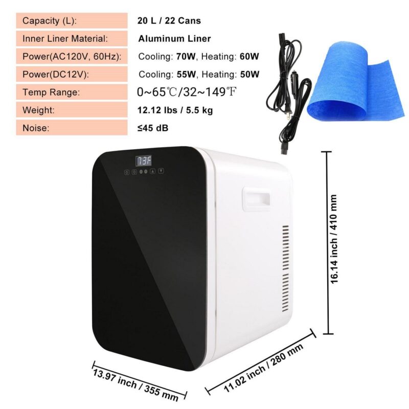 SKYSHALO Portable Refrigerators, Plastic Black, 13.97 x 11.02 x 16.14 inches, 12.12 lbs - Image 7