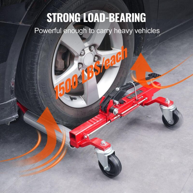 SKYSHALO Tire Mover, 1500 Lbs Maximum Load Car Mover, Automotive Lifter with Fully Swiveling Wheels, Robust Vehicle Positioning Ratchet Tire Lifter, Ideal for Vehicle Auto Maintenance Relocation - Image 2