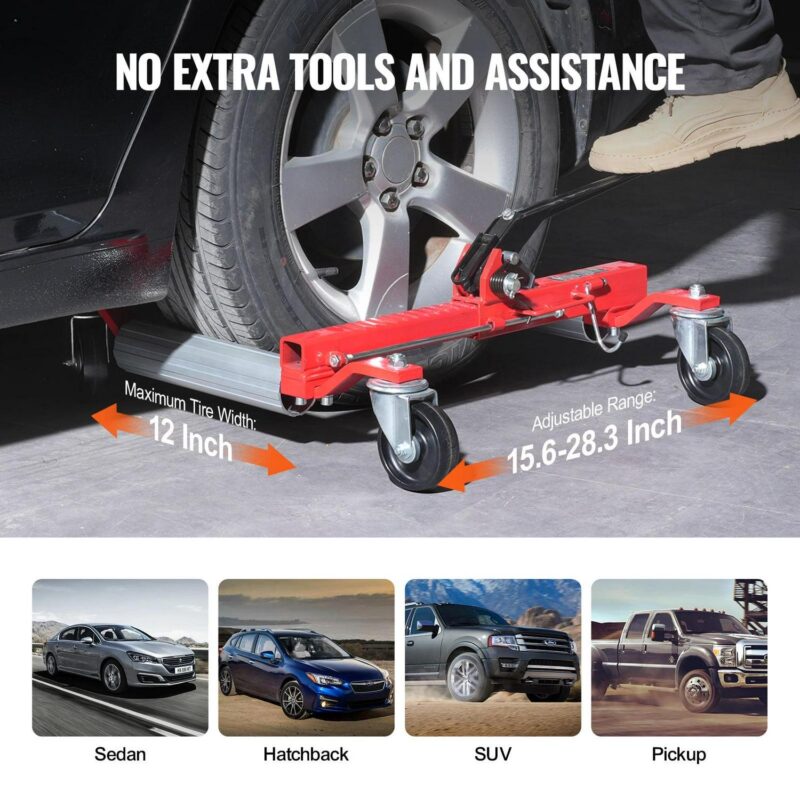 SKYSHALO Tire Mover, 1500 Lbs Maximum Load Car Mover, Automotive Lifter with Fully Swiveling Wheels, Robust Vehicle Positioning Ratchet Tire Lifter, Ideal for Vehicle Auto Maintenance Relocation - Image 8
