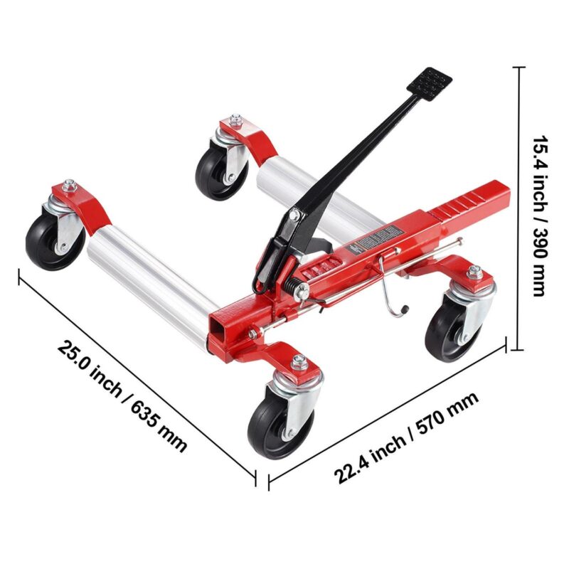 SKYSHALO Tire Mover, 1500 Lbs Maximum Load Car Mover, Automotive Lifter with Fully Swiveling Wheels, Robust Vehicle Positioning Ratchet Tire Lifter, Ideal for Vehicle Auto Maintenance Relocation - Image 4