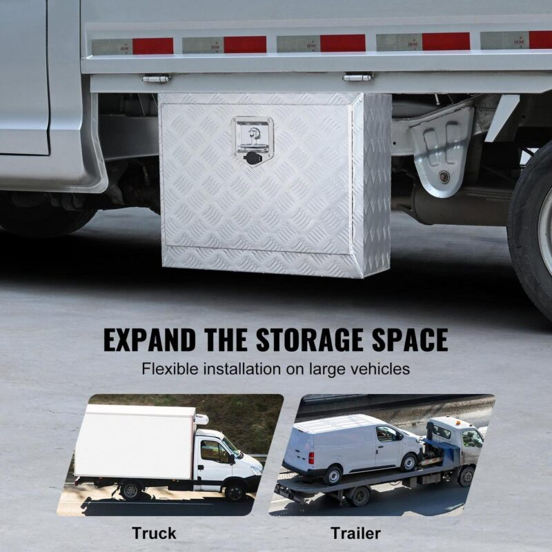SKYSHALO Underbody Aluminum Truck Tool Box 24  x 14  x 16  Trailer RV Tool Storage - Image 9