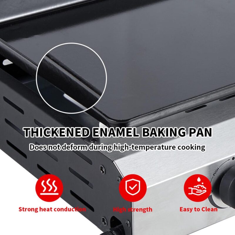 SUGIFT 4-Burner Propane Gas Griddle Flat Top Grill with Side Shelf for Outdoor BBQ and Camping - Image 6
