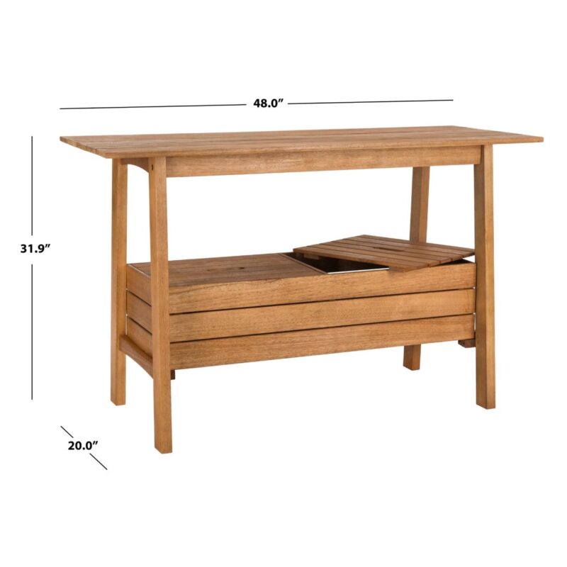 Safavieh Bertie Outdoor Modern Tea Trolley with Storage - Image 7
