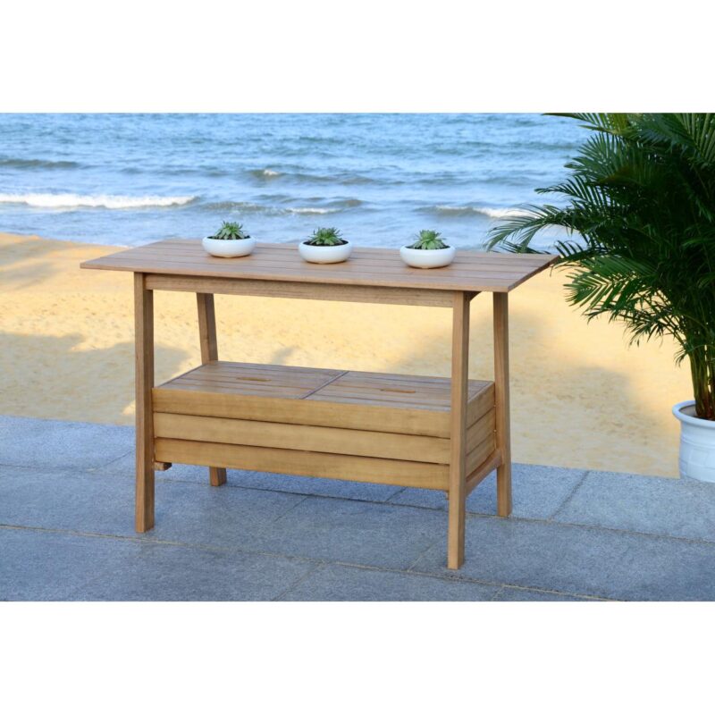 Safavieh Bertie Outdoor Modern Tea Trolley with Storage - Image 2