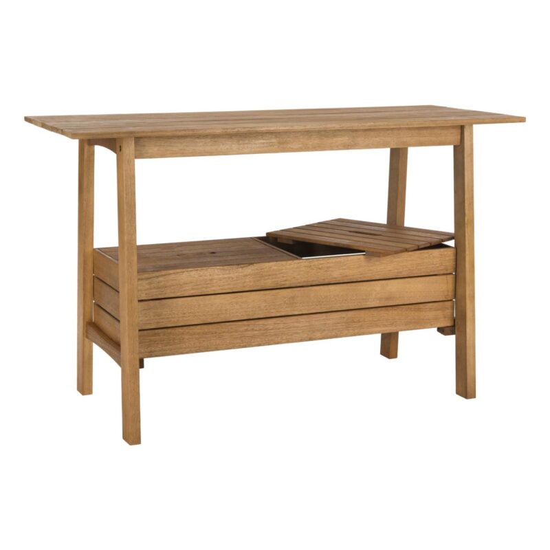 Safavieh Bertie Outdoor Modern Tea Trolley with Storage - Image 4