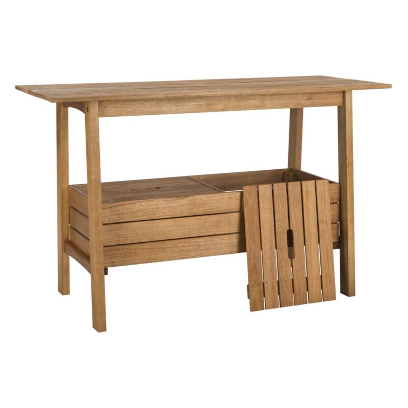 Safavieh Bertie Outdoor Modern Tea Trolley with Storage - Image 6