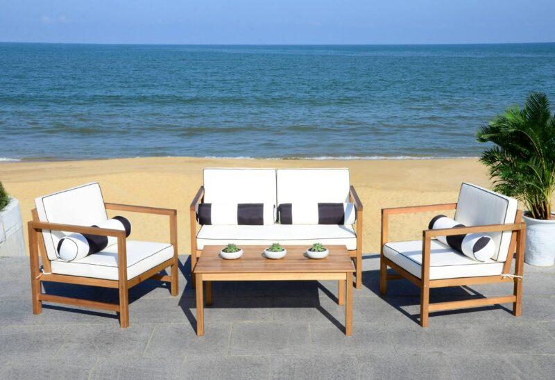 Safavieh Montez 4 Piece Outdoor Set with Accent Pillows - Image 2