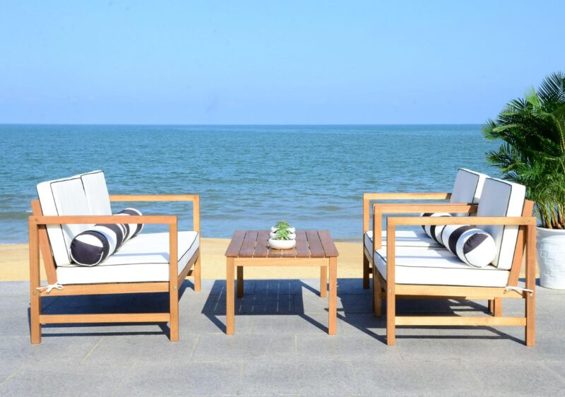 Safavieh Montez 4 Piece Outdoor Set with Accent Pillows - Image 3