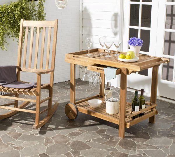 Safavieh Orland Indoor/Outdoor Contemporary Wood Tea Trolley