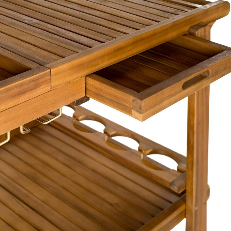 Safavieh Orland Indoor/Outdoor Contemporary Wood Tea Trolley - Image 5