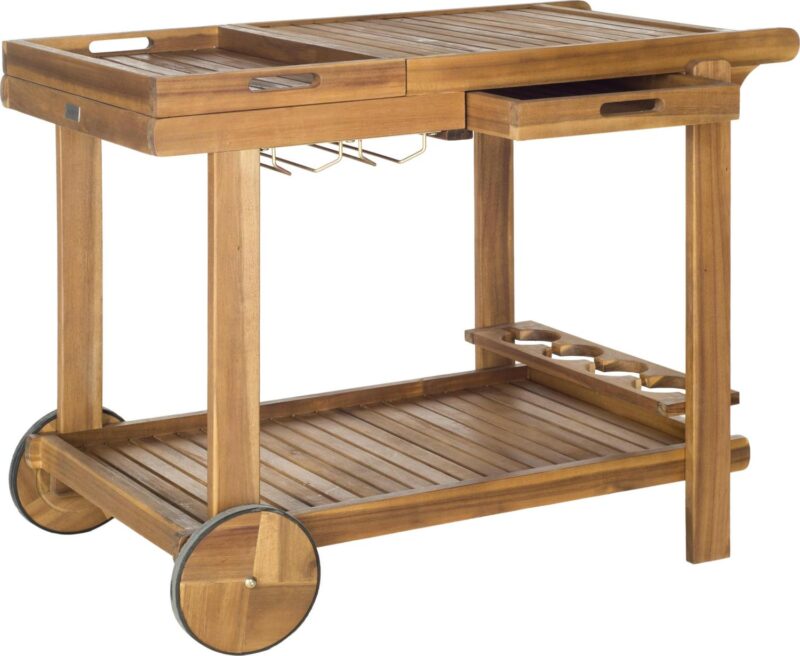 Safavieh Orland Indoor/Outdoor Contemporary Wood Tea Trolley - Image 3