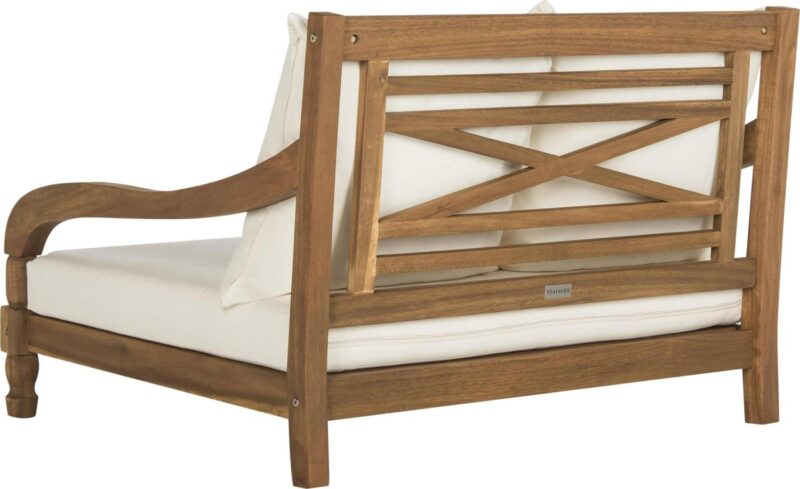 Safavieh Pomona Outdoor Contemporary Lounger with Cushion - Image 4