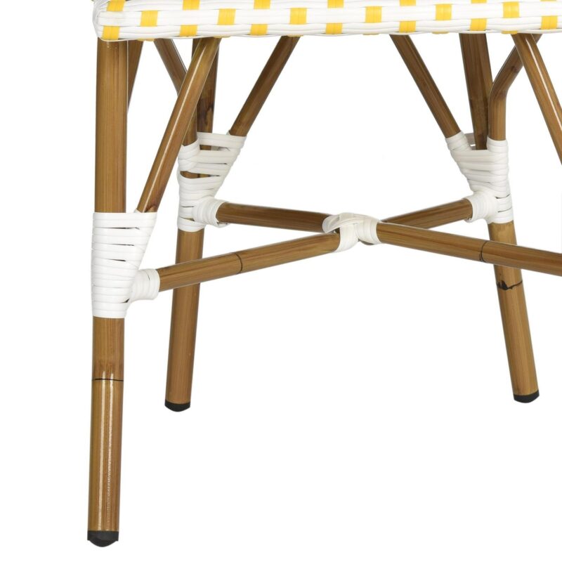Safavieh Salcha Outdoor Bistro Side Chair, Set of 2 - Yellow/White - Image 7