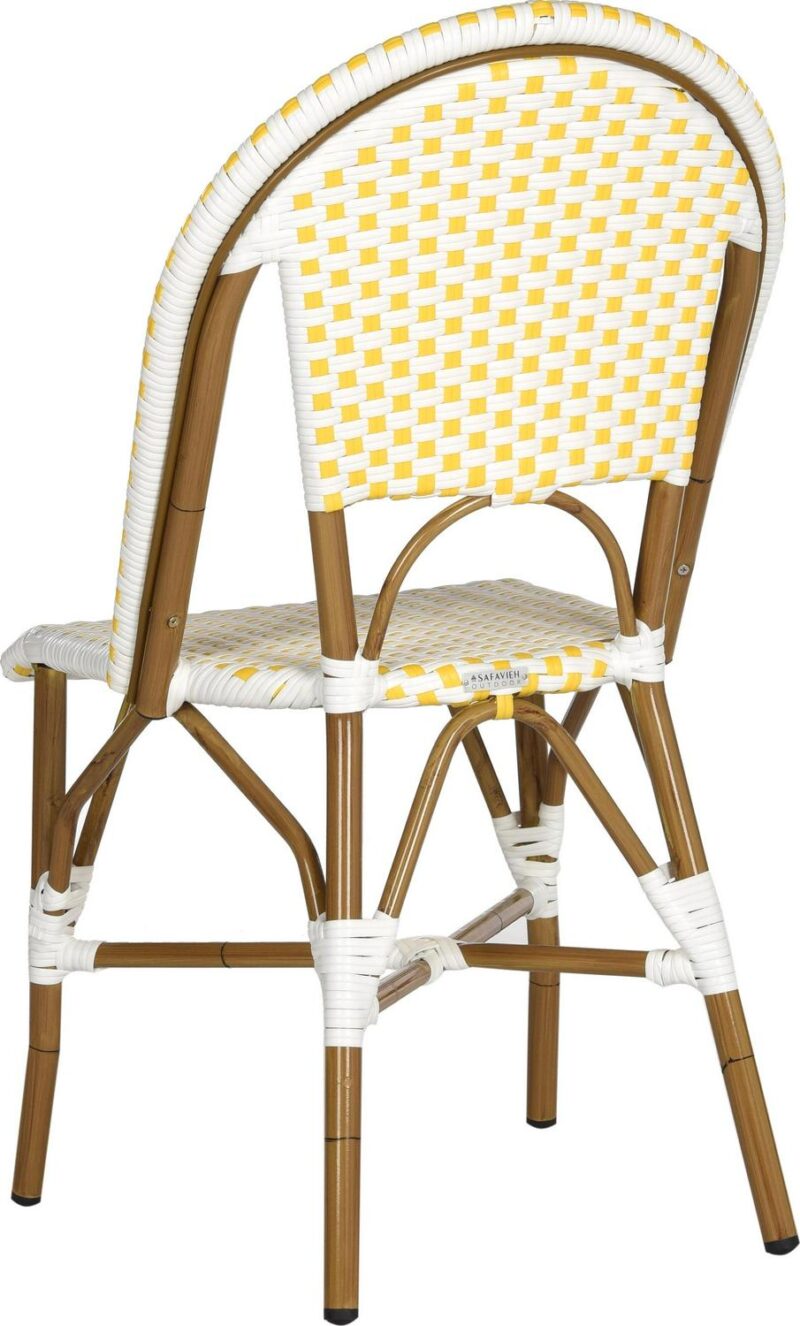 Safavieh Salcha Outdoor Bistro Side Chair, Set of 2 - Yellow/White - Image 5