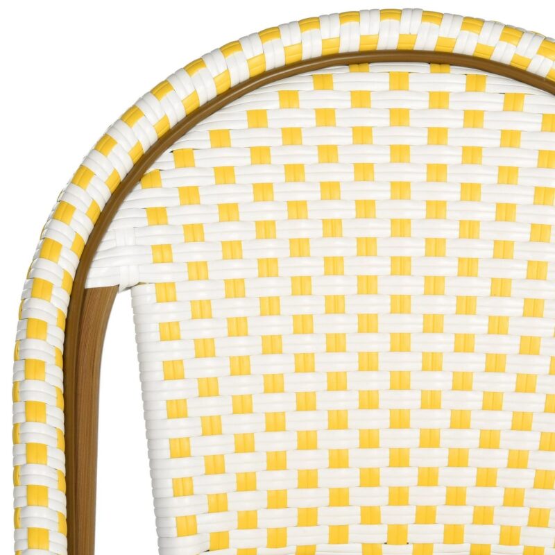 Safavieh Salcha Outdoor Bistro Side Chair, Set of 2 - Yellow/White - Image 6