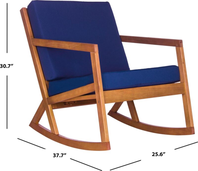 Safavieh Vernon Indoor/Outdoor Modern Rocking Chair with Cushion - Image 2