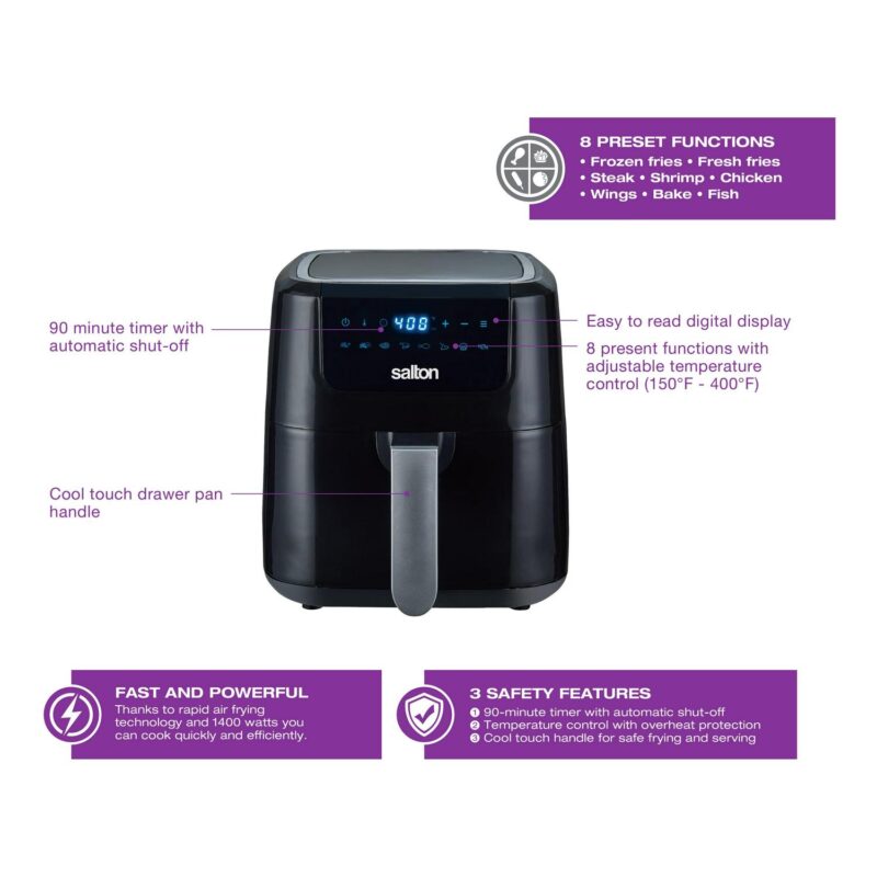 Salton Digital Air Fryer XL 5L - Image 4