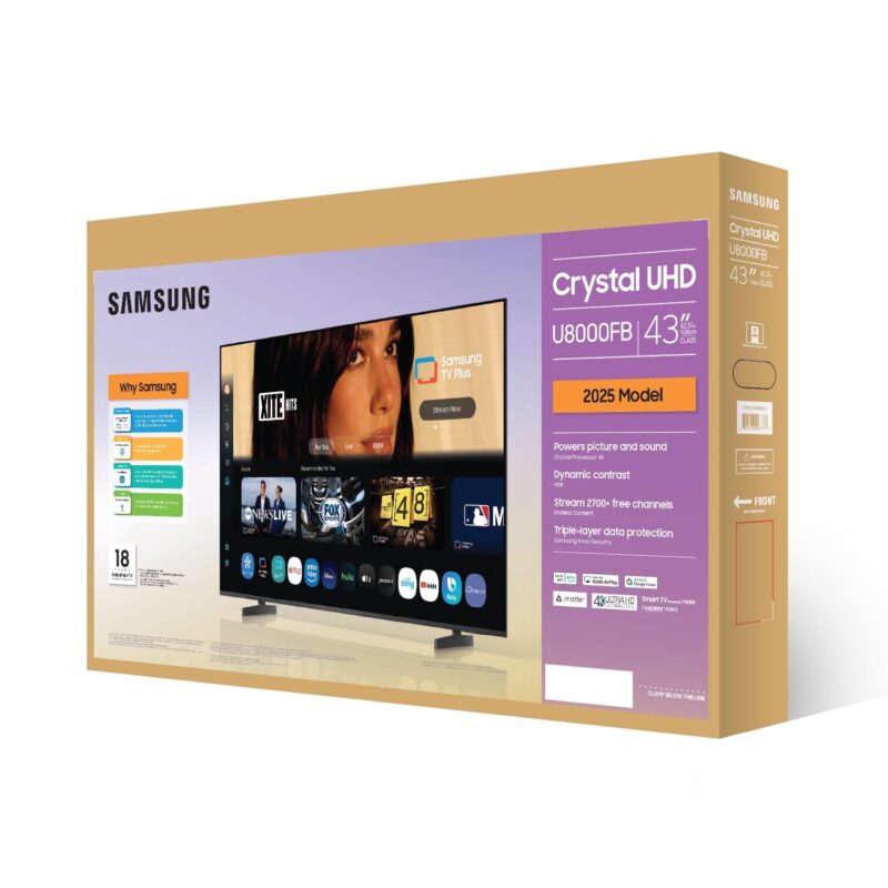 Samsung 43a Class Crystal UHD U8000FB 4K Smart TV 2025 - UN43U8000FBXZA - Image 10