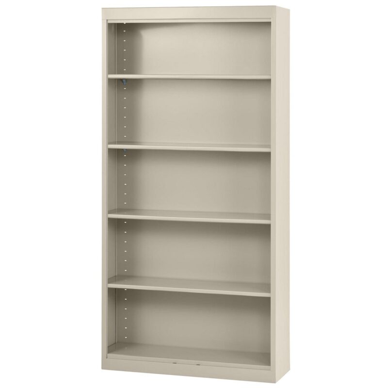 Sandusky Welded Steel Freestanding Bookcase Storage Cabinet, Putty - Image 2