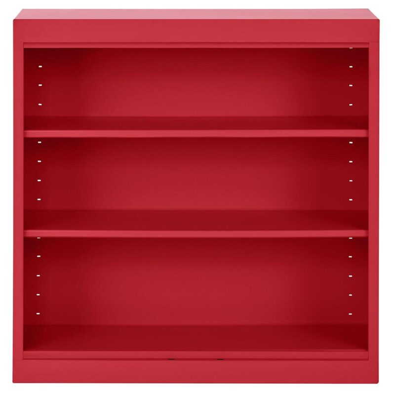 Sandusky Welded Steel Freestanding Bookcase Storage Cabinet, Red - Image 3
