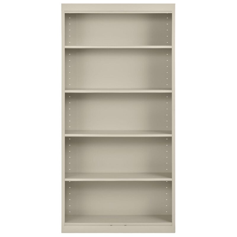 Sandusky Welded Steel Freestanding Bookcase Storage Cabinet, Putty - Image 3