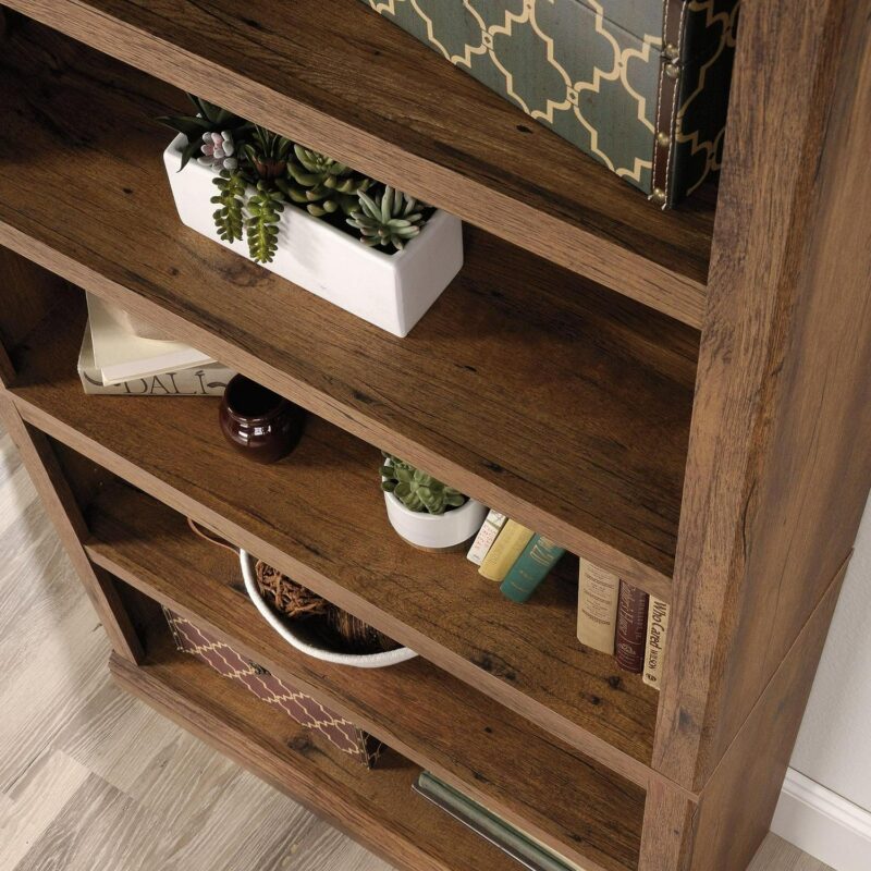 Sauder 5-Shelf Bookcase, Vintage Oak Finish - Image 8