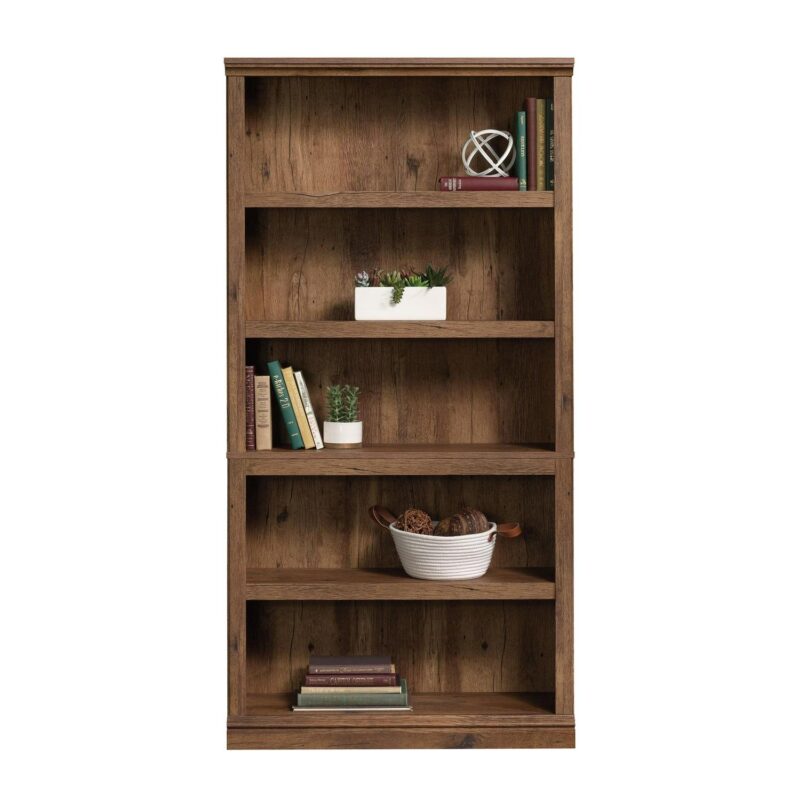 Sauder 5-Shelf Bookcase, Vintage Oak Finish - Image 10