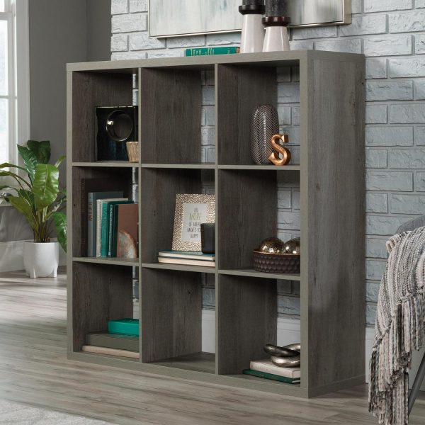 Sauder 9-Cube Organizer Storage Bookcase, Mystic Oak Finish