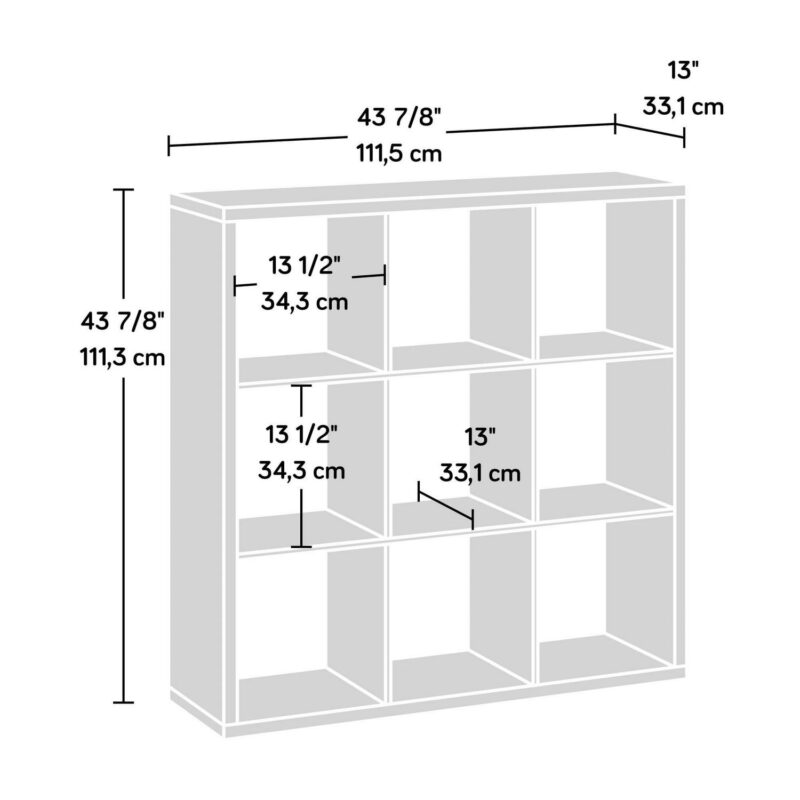 Sauder 9-Cube Organizer Storage Bookcase, Mystic Oak Finish - Image 9