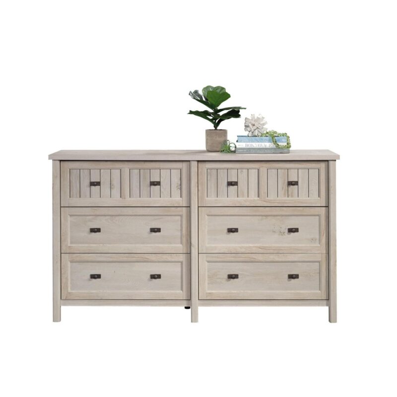 Sauder Costa 6 Drawer Dresser, Chalked Chestnut Finish - Image 8