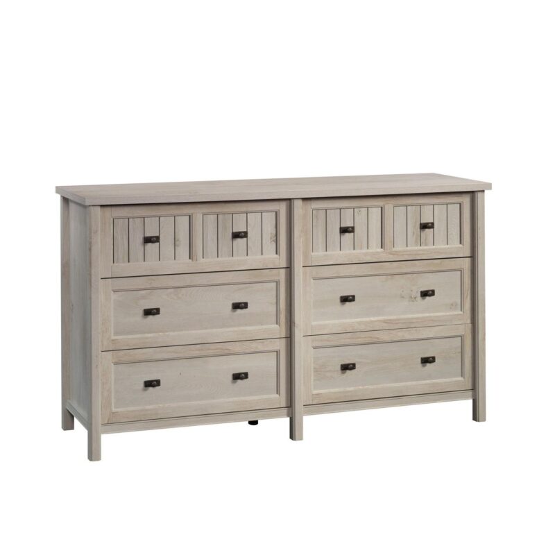 Sauder Costa 6 Drawer Dresser, Chalked Chestnut Finish - Image 3