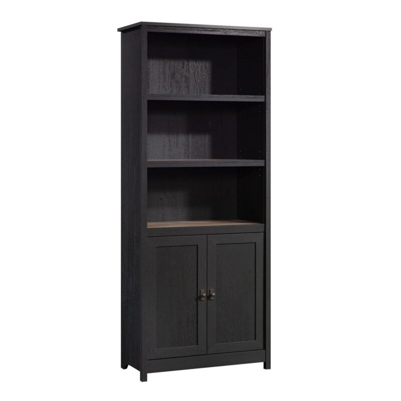 Sauder Cottage Road Library with Doors, Raven Oak Finish - Image 2