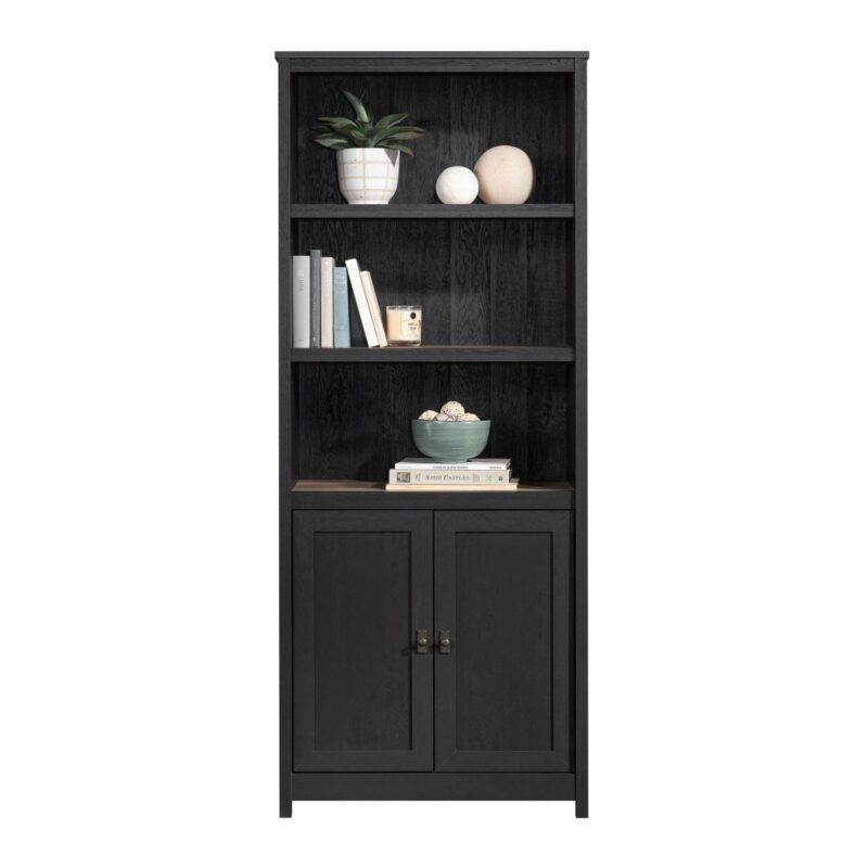Sauder Cottage Road Library with Doors, Raven Oak Finish - Image 9