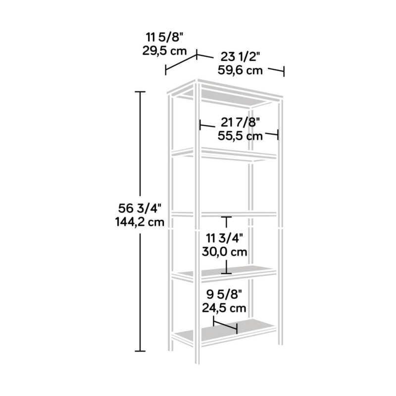 Sauder Curiod Tall Bookcase, Charter Oak Finish - Image 8