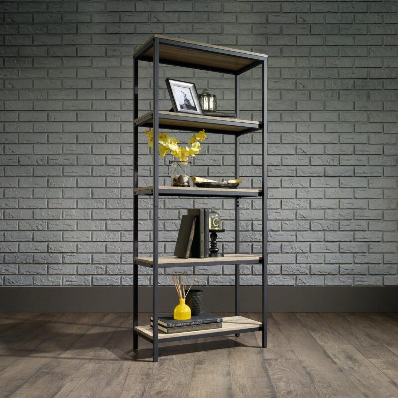 Sauder Curiod Tall Bookcase, Charter Oak Finish - Image 2