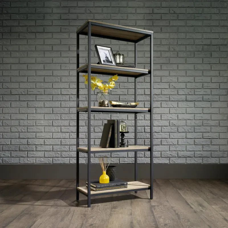 Sauder Curiod Tall Bookcase, Charter Oak Finish - Image 2